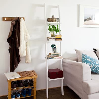 Haotian Ladder Glossy Bookcase