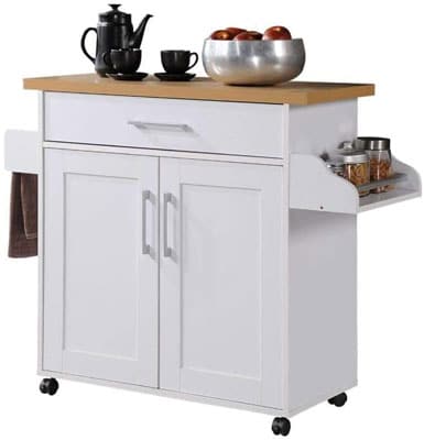 7. Hodedah Kitchen Island with Spice Rack