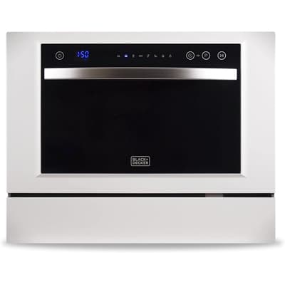 BLACK+DECKER BCD6W 6 Place Setting Compact Countertop Dishwasher - Best Dishwashers