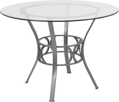 6. Flash Furniture Modern Table with Metal Frame - Best Glass Dining Room Tables