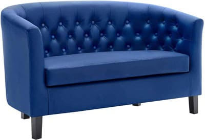 5. Modway Leather Loveseat with Wooden Legs