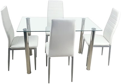 10. Amailtom Heavy Duty Glass Dining Room Table