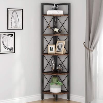 Tribesigns Stable Corner Shelf - Best Standing Bookcases