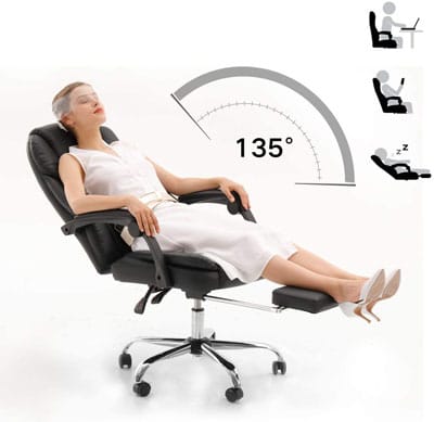 2. Hbada Executive Leather Office Chair, Black