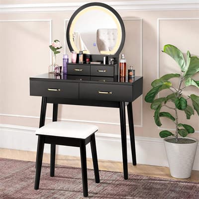 amzdeal Vanity Set with LED - Best Drawer Dresser Tables